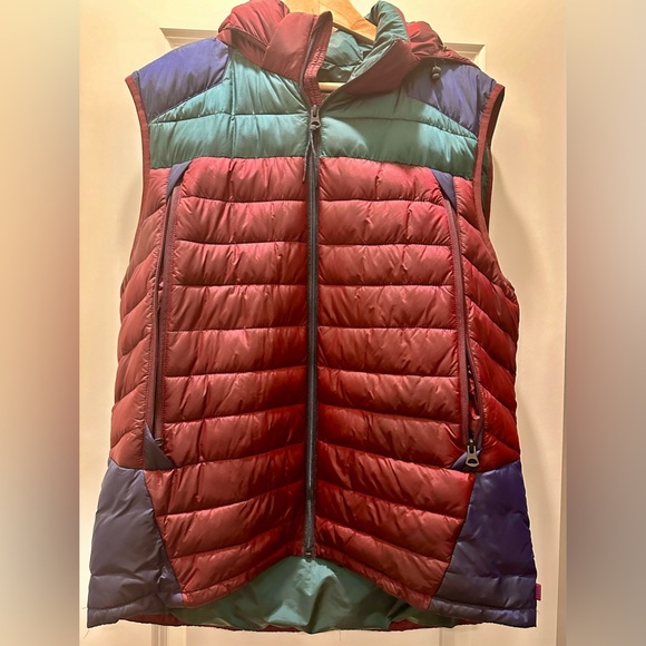 Men’s Scotch and Soda Burgundy/Navy/Forest Green Puffer Vest - XL - Picture 2 of 5